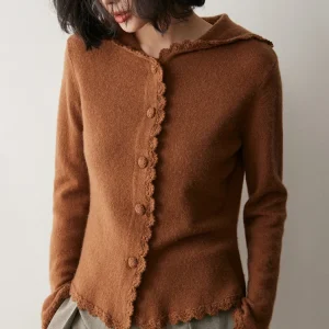 Women's Cashmere Sweater Hooded Cardigan Autumn Winter 100% Cashmere Knitwear Thin Lady Style Lace Flare Sleeve Female Clothing - AliExpress Sweaters&Jumpers