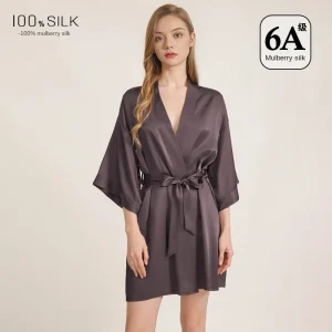 100 Mulberry Silk Robe for Women Luxury French Style Short Silk Kimono Elegant Satin Sleepwear Loungewear Bridal Dressing Gown - AliExpress Women's Sleep & Lounge