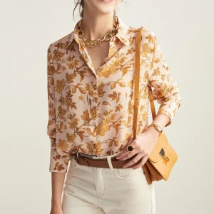 High Quality Women's Shirt 100% Silk Blouse Women Floral Top Female Long Sleeve Elegant Blouses New 2024 Blusas Mujer Pph3711 - AliExpress Shirts & Blouses
