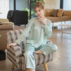 French Style 19MM 100% Mulberry Silk Long Sleeve Trousers Loungewear Pajamas Set Princess Pijamas Nightwear Casual Pajamas Sets - AliExpress Women's Sleep & Lounge