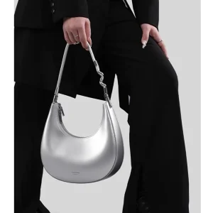 Silver Fashion Unique Moon Bag Genuine Leather Women BagHandbag Simple Real Leather Lady Underarm Shoulder Bag New - AliExpress Women's Handbags