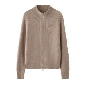 High-end Women's 100% Cashmere Zipper Cardigan Autumn Winter Stand-up Collar Cashmere Sweater Thickened Warm Clothing Tops Coat - AliExpress Sweaters&Jumpers