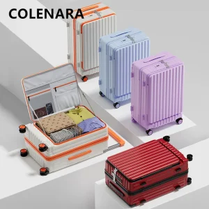COLENARA Side Opening Suitcase 20"24"26 Inch Women's Boarding Box Men's Large Capacity Cart Case Cart Style Travel Luggage - AliExpress Luggage