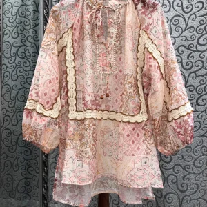 Newest Fashion Blouse Shirt 2025 Summer Women Vintage National Style Print Bow Deco Lantern Sleeve Casual Loose Tops Blusas - AliExpress Shirts & Blouses