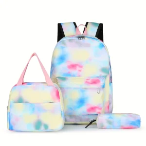 3Pcs Colorful Backpack Set - Large Capacity Book Bag, Handbag, Pen Case - Perfect School Commuting Kit - AliExpress Women's Handbags