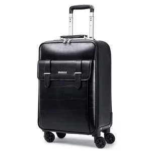 New 16/18/20/22/24 Inch Men Business Genuine Leather Luggage Women Cabin Travel Trolley Bags Vs Trolley Suitcase on Wheels - AliExpress Luggage