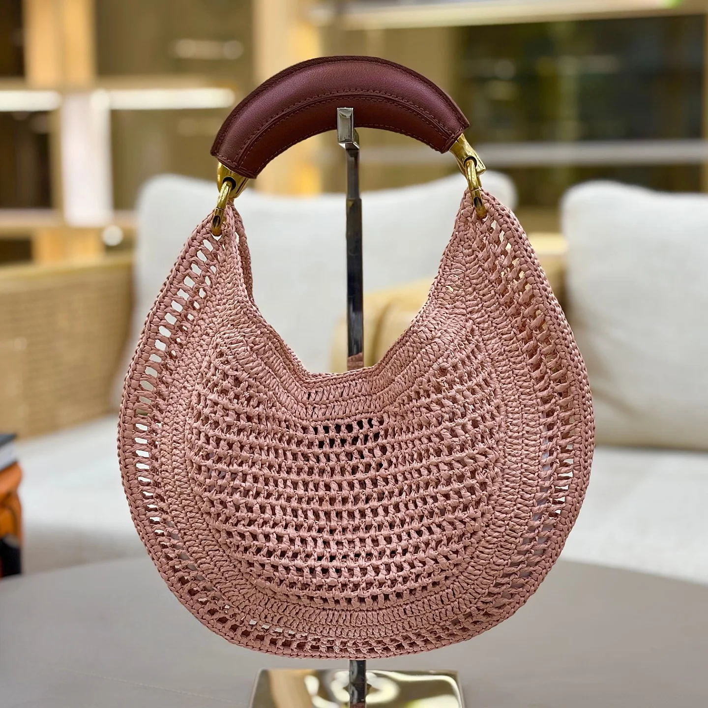 New French Style Woven Crescent Shoulder Bag Mini Boho Hobo Bag Fashion Crossbody Bag Beach Bag - AliExpress Women's Handbags