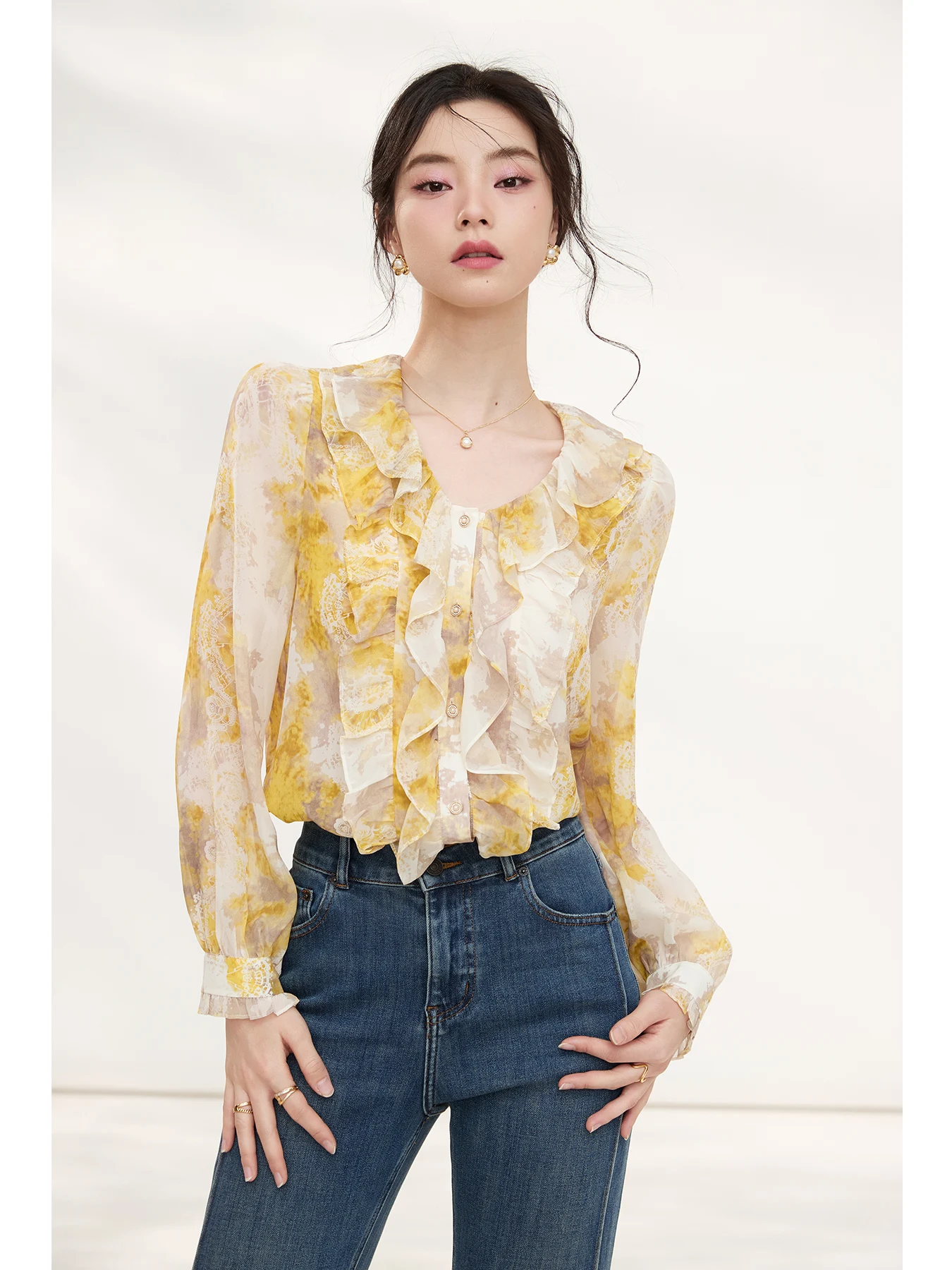 Silk Shirts Women's Floral Print Long Sleeve Summer New Style Elegant Atmosphere Silk Loose Fit Button up Top - AliExpress Shirts & Blouses