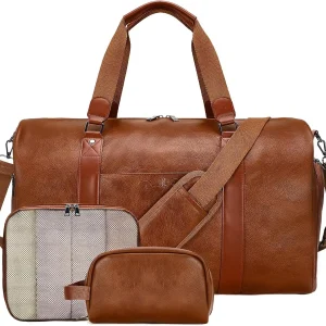 3-in-1 Leather Duffle Bag with Toiletry & Shoe Compartment, Weekender Gym Bag for Men Women, Fits 21' Laptop - AliExpress Travel Bags