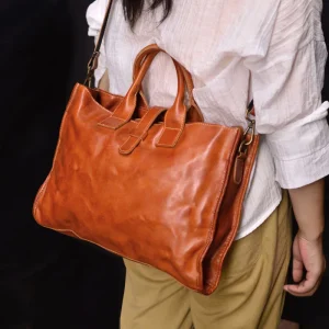 Leather Commuter Bag Vintage Style Large Capacity Shoulder Tote Bag for Work Can Hold A4 Files Soft Leather Handbag - AliExpress Women's Handbags
