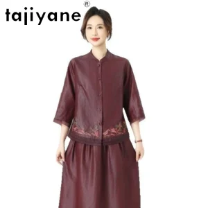 TAJIYANE 100% Mulberry Silk Xiangyun Sha Shirts Women Elegant Embroidered Blouse Stand Collar Spring Tops 2026 Woman Clothes 셔츠 - AliExpress Shirts & Blouses
