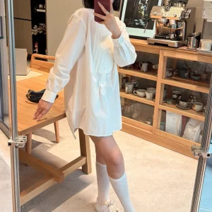 Casual Loose Long Sve round Ne Women's irt Faionable Slimming Sle Versatile Comfortable Cotton Spring Summer - AliExpress Shirts & Blouses