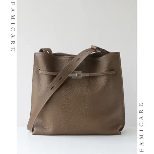 Women Large Capacity Luxury Genuine Leather Crossbody Bags with Drawstring Inner Pouch Minimalist Lady Shoulder Bag for Commute - AliExpress Women's Handbags