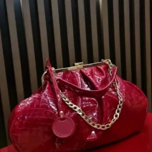 Lost in Vintage Artificial Leather Oversized Crocodile Texture Leather Bag Antique Tongues Frame Kiss Lock Purse 44x30x10cm - AliExpress Women's Handbags