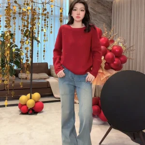 Warm Ultra-Fine Merino Wool Rabbit Hair Faion Star Wi Sweater Women's Casual Loose Fit Spring Season Long Sve Top - AliExpress Sweaters&Jumpers