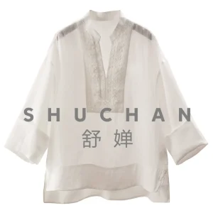 White Shirt High Luxury and Pure, Cabinet Designer  Ramie Bead Embroidered Loose Shirt Women 46J9 - AliExpress Shirts & Blouses