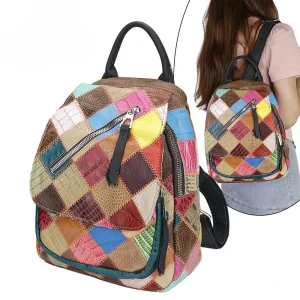 Luxury Designer Retro Colorful Backpacks For Women Back to School Gift Genuine Leather Shoulder Bag Large Capacity Handbag - AliExpress Women's Handbags