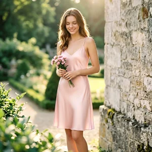 Hyaluronic Acid Infused Mulberry Silk Loungewear: Embroidered Anti-Light Suspender Nightdress with Chest Pad - AliExpress Women's Sleep & Lounge