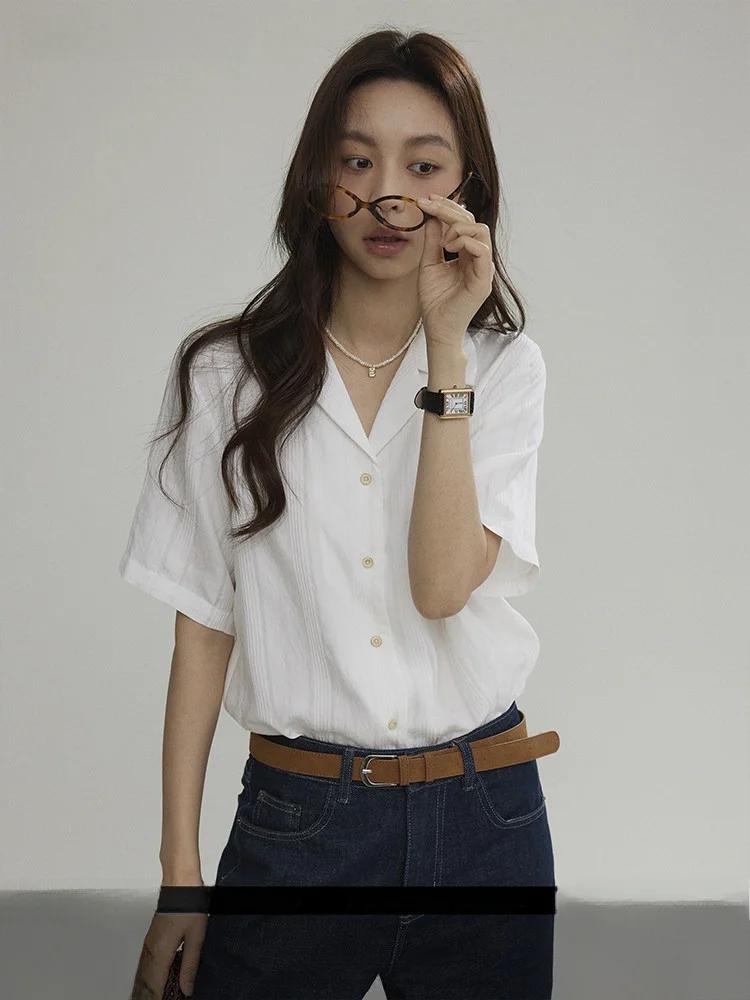 Joli Choose Cuban Collar Lightweight Loose Casual irt Women Summer Simple Breathable Faionable ort Sve Stripe irt - AliExpress Shirts & Blouses