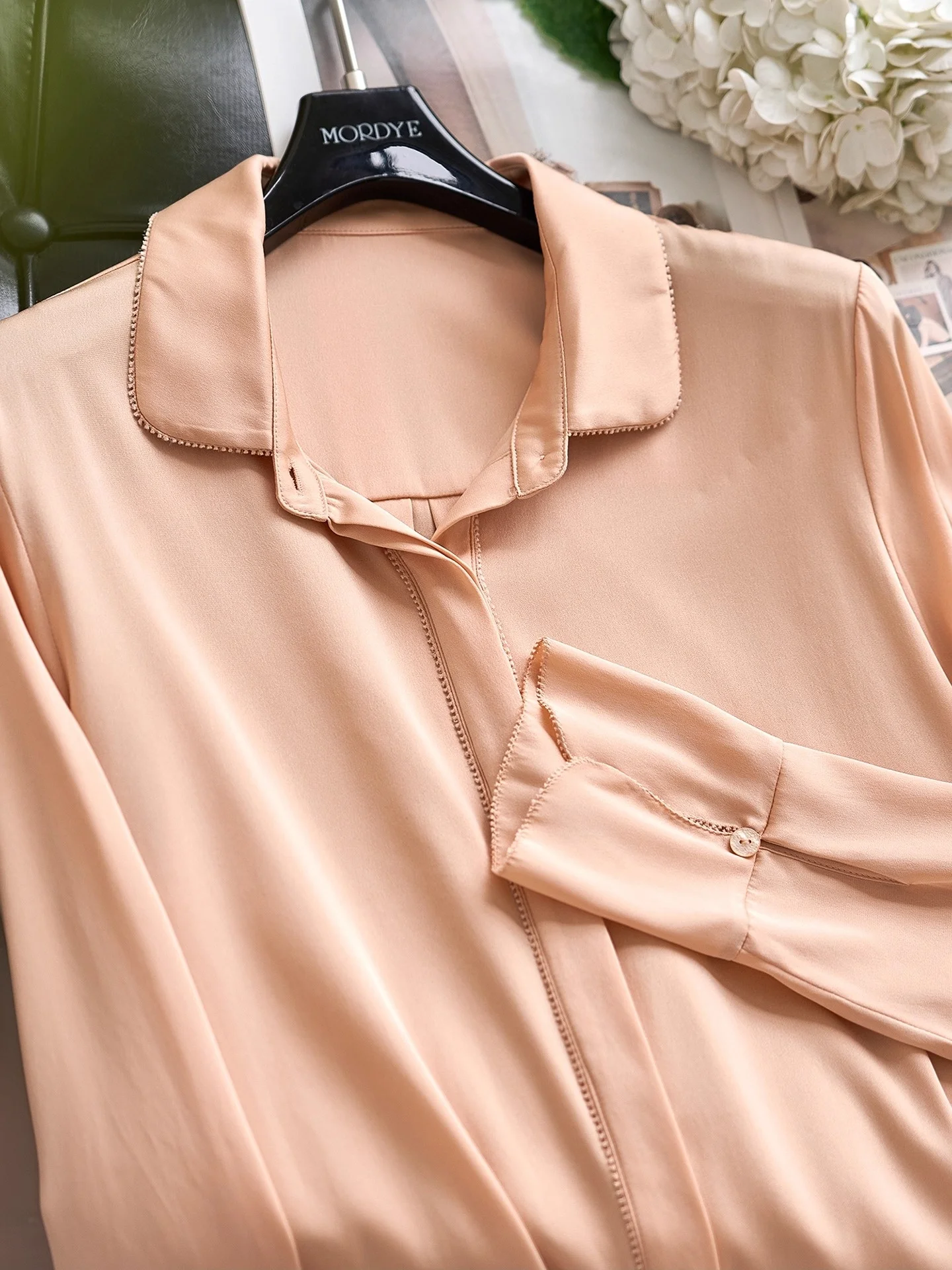 Gentle Color Enhancement! Matte Silk Long Sleeve Collar Pink Shirt Women's Premium Quality Straight Cut Top - AliExpress Shirts & Blouses