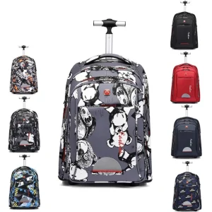 19 Inch School Rolling Backpack for Teenagers Large Wheels Student Backpack Trolley Bag Men's Women's Outdoor Travel luggage Bag - AliExpress Luggage