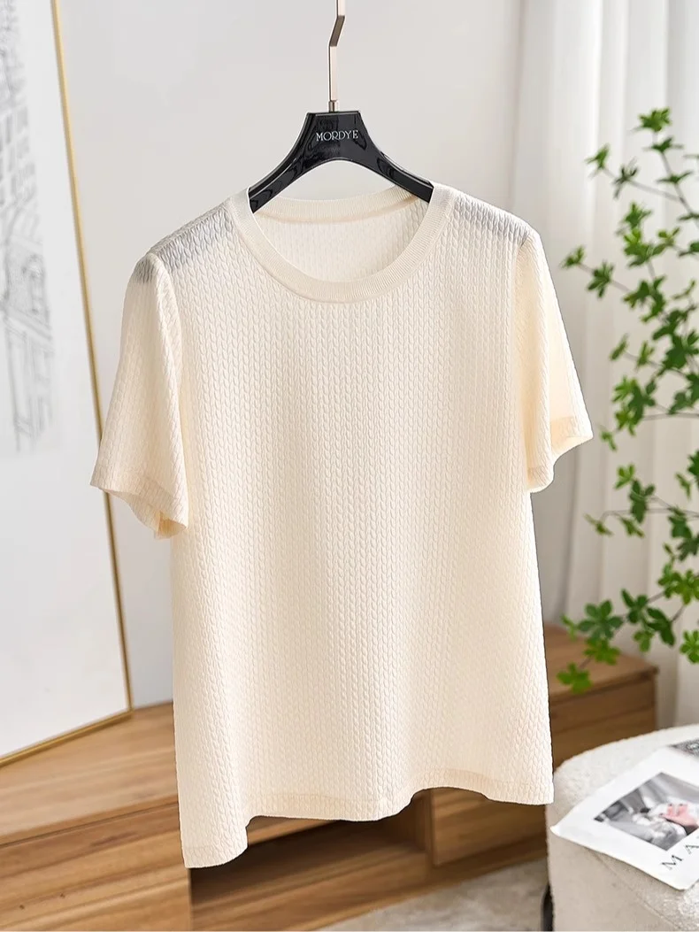 Lightweight Airy Feel 00% Silk Texture Basic ort Sve Silk T-irt Beautiful Top Women Summer Faion Casual - AliExpress Shirts & Blouses