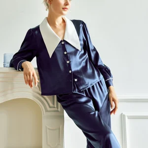 Women's 100% Mulberry Silk Loungewear Set Cute Princess Pajamas Home Outfit Wearable Outside Long Sleeve Pajama Casual Sleepwear - AliExpress Women's Sleep & Lounge