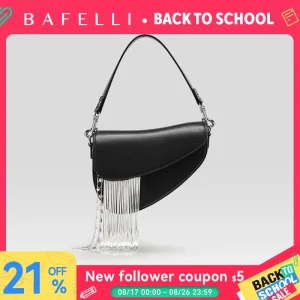 BAFELLI 2025 NEW LUXURY WOMAN BAGS LEATHER STYLISH INDIVIDUALITY FASHION TASSELS PURSE SHOULDER CROSSBODY HANDBAGS FEMALE SADDLE - AliExpress Women's Handbags