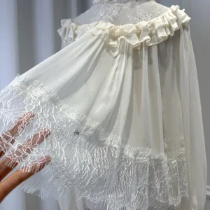 Women Chiffon Blouse Top Lace Embroidery Patchwork Ribbon Spliced Ruffled Collar Lantern Sleeve Fashion Female Shirt - AliExpress Shirts & Blouses