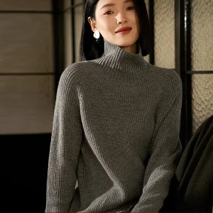 Slimming Effect Velvet Knit High Collar Wool Camere Sweater Comfortable Warmth Casual Sle Long Sve Knitted Top for Women - AliExpress Sweaters&Jumpers