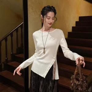 Sanji Bla Flower Woolen Knitted Sweater Double Tead 48 Yards Bead Embroidery Belt Bot up Top Trendy Comfortable Fit - AliExpress Sweaters&Jumpers