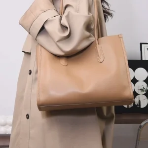 Genuine leather ladies handbag, High handle single shoulder crossbody bag, large capacity women's commuting high-end tote bag - AliExpress Women's Handbags