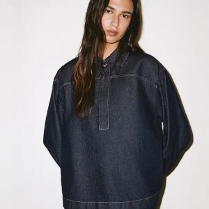 H&M Women's Button-Up Casual Cotton irt Spring 2026 Commute Original Jeans High nce Sensation Long Sve Flip Collar - AliExpress Shirts & Blouses