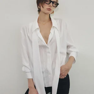 Elborn Women's irt with Sa Lightweight Long Sve Vintage Sle Pure Color Flip Collar Design Breathable Casual Top - AliExpress Shirts & Blouses