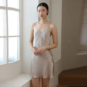 19MM 100% Real Mulberry Silk Halter Lingerie Mini Nightdress Solid Color Slim-Fit Pajama Dress Sleepwear Sexy Backless Nighties - AliExpress Women's Sleep & Lounge