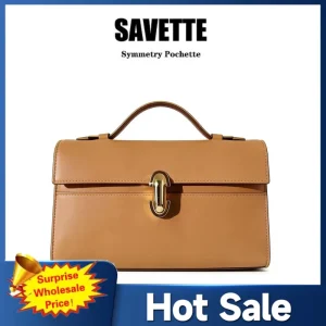 NEW SAVETTE Genuine Leather Symmetry Pochette Tote Bag Women Top Handle Bags  Suede Solid Color Simple Handbag Square Bag - AliExpress Women's Handbags
