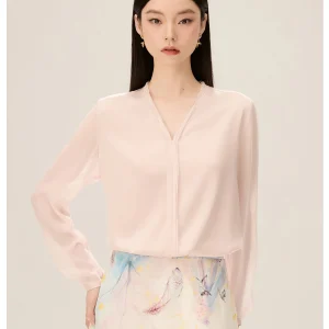 PINKWIN Romantic Silk Shirt Women's Elegant Design Spring 2026 Breathable Long Sleeve V-Neck Button-Up High-End Fashion Top - AliExpress Shirts & Blouses