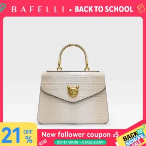 BAFELLI Fashionable Crocodile Pattern Genuine Leather Handbag Features Detachable Cowhide Shoulder Strap Suitable for Hand Held - AliExpress Women's Handbags