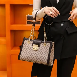 New leather Luxury women's bag high quality printed chain commuter handbag - AliExpress Travel Bags