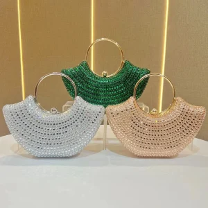 Lady's Luxury Rhinestone Shiny Clutch Bag Sparkling Full Diamond Metal Handle Handbag for Evening Wedding Dinner Dress Bags - AliExpress Women's Handbags