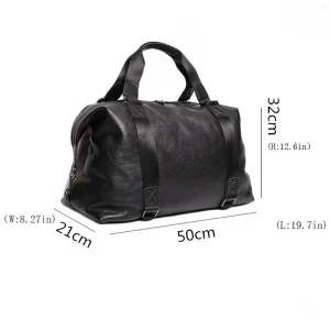 Nesitu Highend New Large Vintage Black Big 15.6 inch Laptop 100% Genuine Leather Business Men Travel Bag Male Gym Duffle M30240 - AliExpress Travel Bags