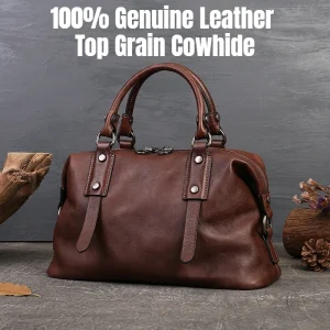 Genuine Leather Tote Bag for Women Top Grain Cowhide Business Handbag Large Capacity Crossbody Shoulder Bag with AdjustableStrap - AliExpress Women's Handbags