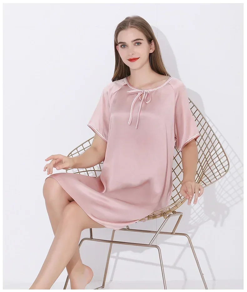 Pure Silk Ladies Summer Nightgowns Home Apparel Nightdress Women Loose Nightgown Breathable Chemise Sleepwear Nightwear Lingerie - AliExpress Women's Sleep & Lounge