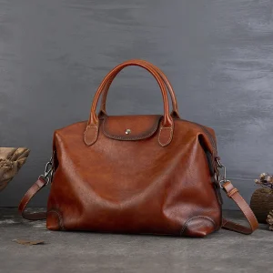 2025 New European and American Retro Genuine Leather Women's Bag Large Capacity Tote Bag Simple Commuter Handbag Crossbody Bag - AliExpress Women's Handbags