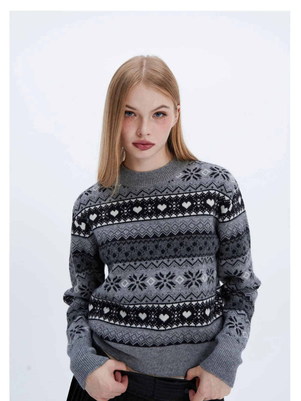 Warm Fce-Like Skin-Friendly Anti-Ball Iceland Patterned round Ne Loose Knitwear Comfortable Breathable Casual Sle Sweater - AliExpress Sweaters&Jumpers