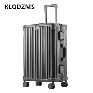 KLQDZMS Aluminum Frame Suitcase ABS+PC Boarding Box 20"24"26 Inch Men Trolley Case Women Universal Wheel Rolling Luggage - AliExpress Luggage