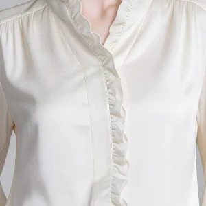 AYUNSUE 95% Mulberry Silk Blouse Spring Summer Clothes High-end Elegant Womens Shirts Top Women Off-white New Блузка Женская - AliExpress Shirts & Blouses