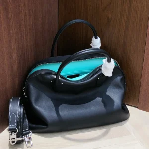 Genuine  Leather handbag Women's Boston Bag commuter contrasting lining 31cm Top-grain cowhide Large Capacity Crossbody  Purse - AliExpress Women's Handbags