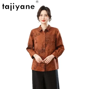 TAJIYANE 100% Mulberry Silk Shirts Women Xiangyun Sha Embroidery Ladies Tops Spring Long Sleeves Blouse 2026 Woman Clothes トップス - AliExpress Shirts & Blouses