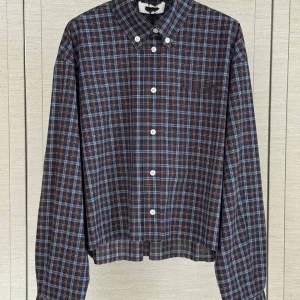 2026 Custom Dark Plaid Cropped Shirt Women Collar Long Sleeve Elastic Hem Loose Check Blouse Custom Logo Fall Top - AliExpress Shirts & Blouses